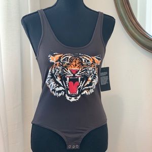 NWT Chaser Tiger Bodysuit Black
